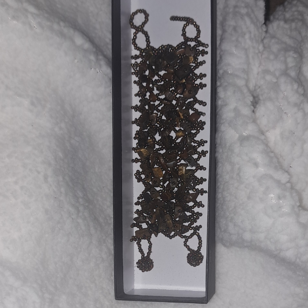 Chunky Brown Beaded Bracelet